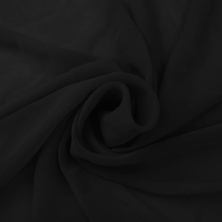 FREE SHIPPING Black Solid Washed Hi Multi Chiffon Fabric by the