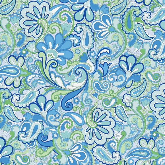 Blue Jewel with Green Apple 59" Wide 100% Polyester Mechanical Satin Chiffon-Crepe Fabric by The Yard-100 GSM, Lightweight, Anti-Wrinkle, Non-Stretched-Dresses, Scarves, Blouses & DIY.