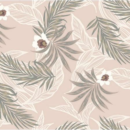 Stylish Fabric Blush Stormy Green Leaf Pattern Printed Poly Moroccan Fabric, DIY Projects by the Yard - PRINT FABRIC