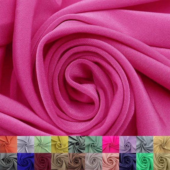 60" Solid Color Polyester Spandex Circular Knit Fabric - 200gsm by the Yard