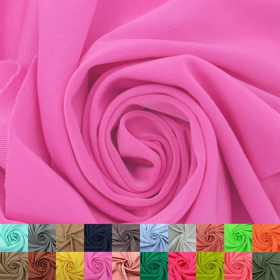 60" Wide Venezia Poly Spandex Fabric - (200 GSM), Medium Weight, 2-Way Stretch, Soft & Breathable for Apparel, Activewear, Leggings, Decorations, Headband & DIY-Bubble Gum Neon