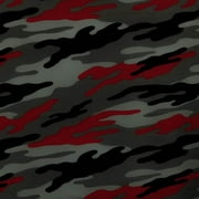 FREE SHIPPING!!! "Camouflage Pattern Printed on Double-Sided Brushed DTY Knit Fabric (Grey Red), DIY Projects by the Yard - PRINT FABRIC