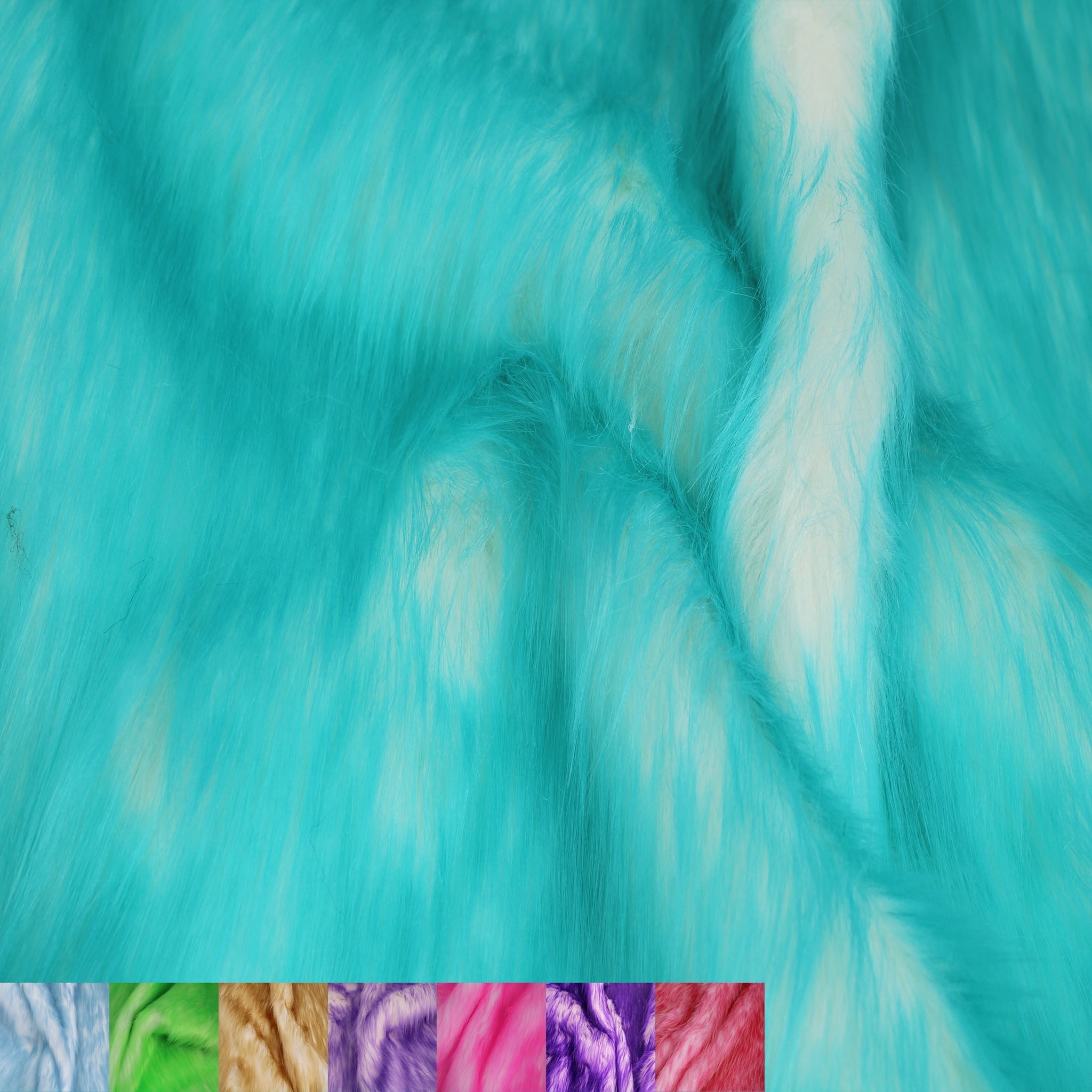 Cotton Candy Design Shaggy Faux Fun Fur- 2 Tone Super Soft Fur. Sold By Yard Orange/Off White main image 1