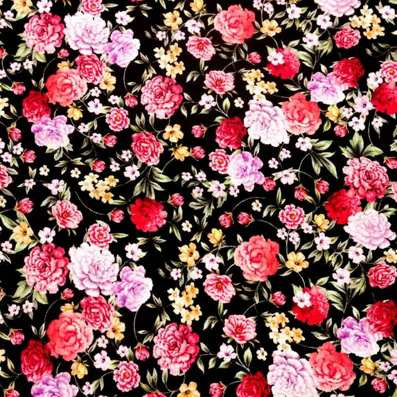 FREE SHIPPING!!! Carnation and Baby Flowers Design 100% Cotton Quilting Fabric for DIY Projects by the Yard (Red, Pink, Yellow, Purple)