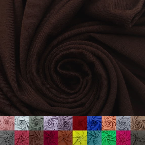 60" Wide Rayon Modal Spandex Jersey Knit Fabric by the Yard (225 GSM) - Medium Weight, 4-Way Stretch, Breathable - for T-Shirts, Leggings, Apparel & DIY Crafts- Chocolate B