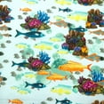 thumbnail image 1 of Stylish Fabric Cotton Quilting Fabric for DIY Projects, 44 in, Class of Fish Design, Ocean, Apparel Fabric, 1 Yard, By the Yard, Yellow, Red, Orange, Light Blue, 1 of 2