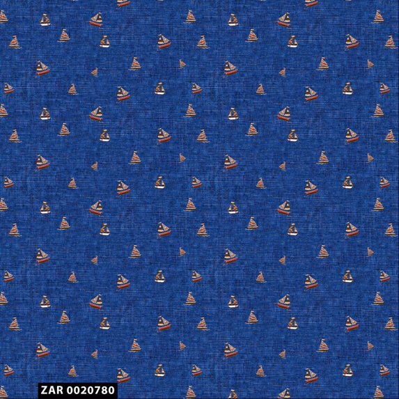 FREE SHIPPING!!! Conversational Coastal Boat Design 100% Cotton Quilting Fabric for DIY Projects by 105 YARDS - (Ultra Blue, Navy, Brown, and Red) - PRINT FABRIC