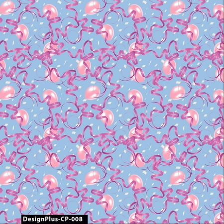 Stylish Fabric 44" 100% Cotton Conversational Party Quilting Fabric, 1 Yard, Pink