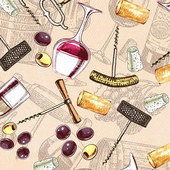 Biege Gold Red 100% Combed Cotton Printed Fabric by The Yard Soft & Breathable | Perfect for Quilts, Clothing, Accessories, Blankets, Home DIY.