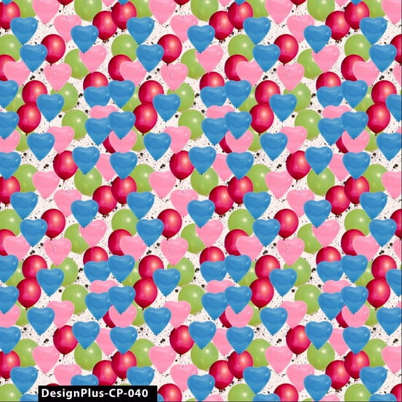 Stylish Fabric 44 in 100% Cotton Conversational Heart Balloon Party Print Quilting Fabric, 1 Yard