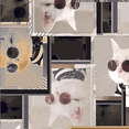 thumbnail image 1 of Stylish Fabric Cotton Quilting Fabric, 44 in, Animal Print, Sewing & Craft, 1 Yard, Grey-White-Beige., 1 of 2