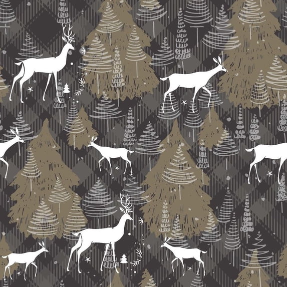Stylish Fabric Curious Doe (Grey) Design 100% Cotton Quilting Fabric for DIY Projects by the Yard (Grey, Beige,White, Dark Grey)