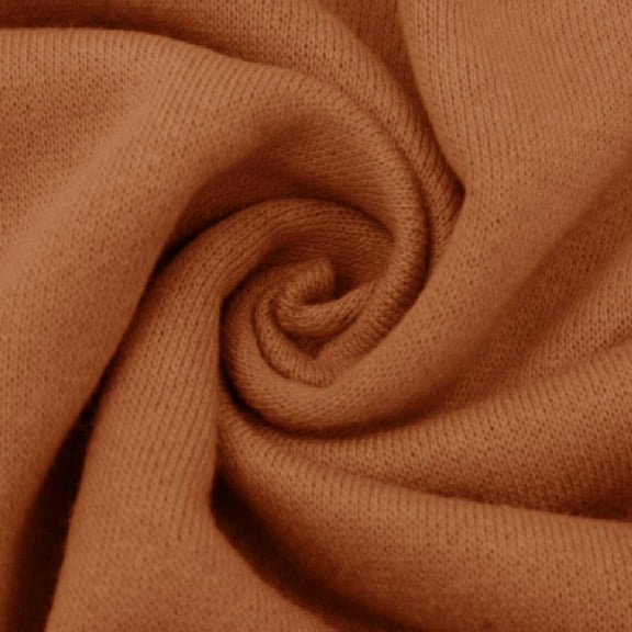 65" Wide 100% Cotton Fleece Fabric by the Yard - 280 GSM, Medium Weight, 2-Way Stretch, Soft & Breathable for Apparel, Jackets, Hoodies, Home Decor, and Crafts -Deep Camel