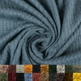 thumbnail image 1 of 59" Wide Rayon Spandex Waffle Open Knit Fabric -Anti Wrinkle,Breathable Fabric by the Yard-210 GSM-for Sewing, Apparel, Clothing, Headbands, Decorations, School, Home, and DIY Projects-Denim Steel, 1 of 4