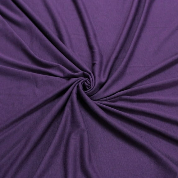 FREE SHIPPING!!! Eggplant Solid Poly Rayon Spandex Light-Weight Stretch Jersey Knit Fabric, by the Yard(CONTINUOUS UP TO 100 YARDS)