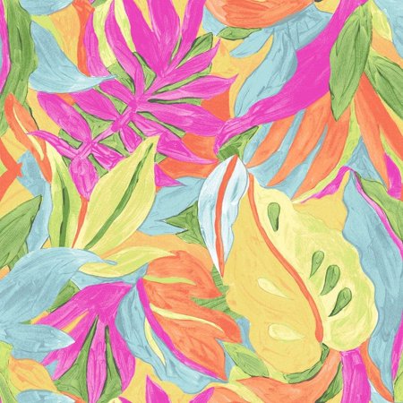 FREE SHIPPING!!! Fuchsia Dusty Aqua Leaf Pattern Printed Hi-Multi Chiffon Washed Fabric(CONTINUOUS UP TO 100 YARDS)