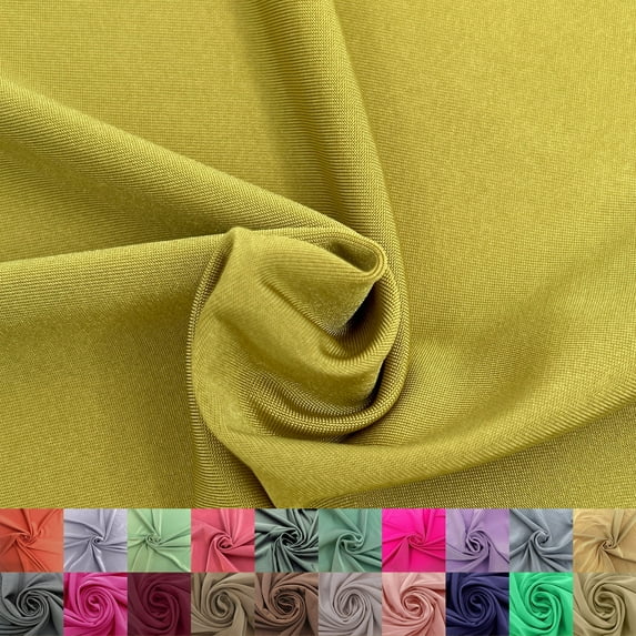 60" Solid Color Polyester Spandex Circular Knit Fabric - 200gsm by the Yard