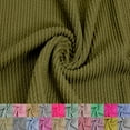 thumbnail image 1 of 57" Wide Poly Rayon Spandex Rib Knit Fabric by the Yard  - 240 GSM, Medium Weight, Soft & Breathable, 4-Way Stretch - Ideal for Clothing, Drapery, Tops & DIY-Green Moss, 1 of 4