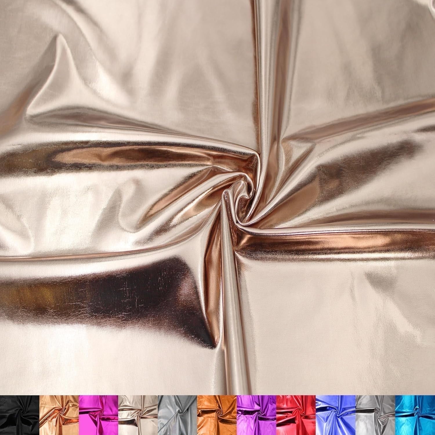 60" Wide Poly Spandex - Metallic Foil Stretch Fabric - Sold by the Yard - 185 GSM, Medium Weight, 2-Way Stretch - Apparel, Leggings, Dance Outfits, Party & DIY -Gun Metal