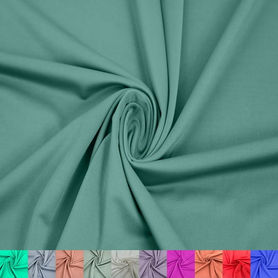 62" Wide Stretch Nylon Spandex Dull Yoga Fabric by the Yard - (185GSM) Anti Wrinkle & Breathable, 4-Way Stretch - Best for active and sportswear, Yoga & DIY-Hunter Green
