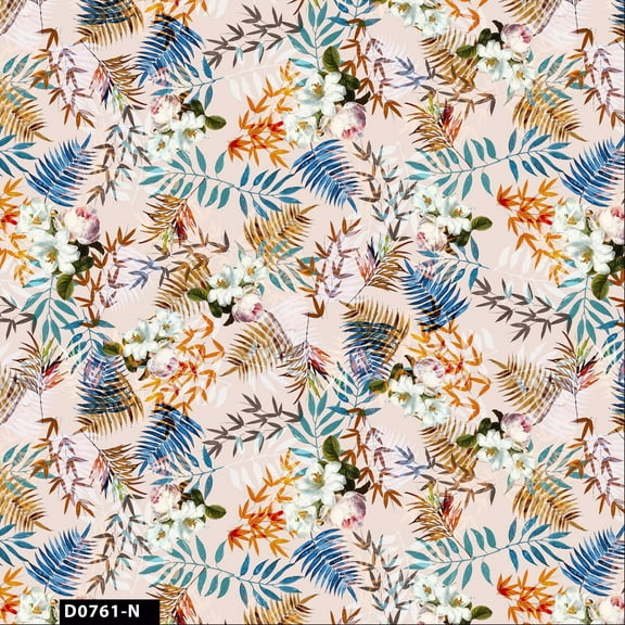 Stylish Fabric Island Palm Tree Pattern 100% Quilting Fabric for DIY Projects by the Yard - (Blush, Turquoise, Blue, Orange and Olive) - PRINT FABRIC