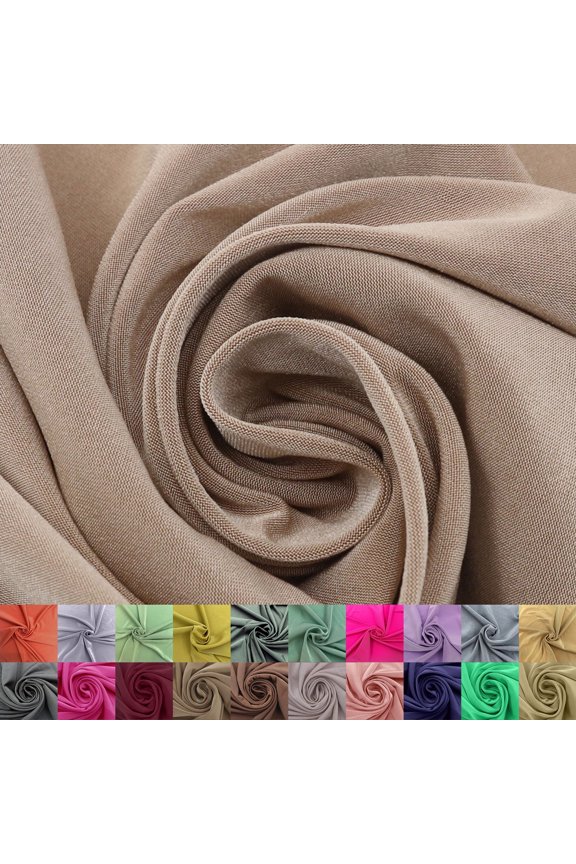 60" Solid Color Polyester Spandex Circular Knit Fabric - 200gsm by the Yard