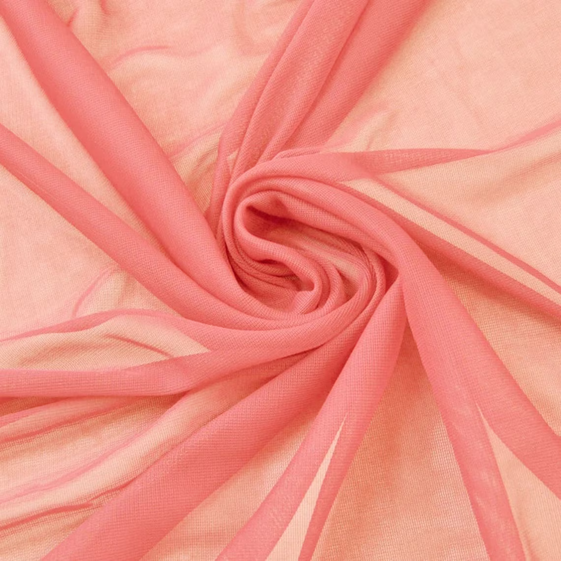 thumbnail image 1 of Stylish Fabric Light Coral Chiffon Matte Jersey Stretch Chiffon Fabric, DIY Project by the Yard, 1 of 1