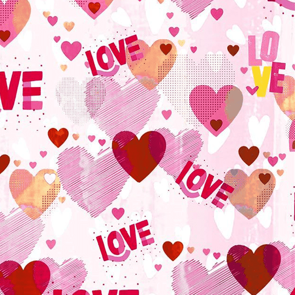 Stylish Fabric 44 in 100% Cotton Quilting Fabric, Conversational Pattern, 1 Yard By the Yard, Pink, White