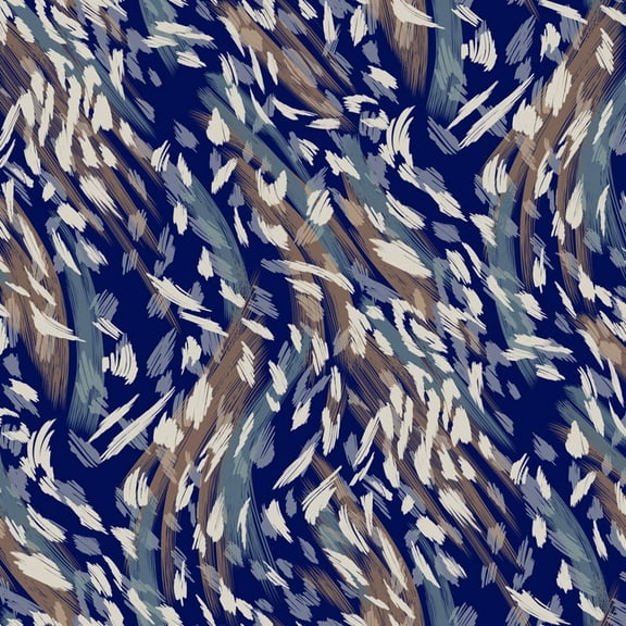 Stylish Fabric Navy Teal Blue Animal Skin Pattern Printed Poly Moroccan Fabric, DIY Projects by the Yard - Print Fabric