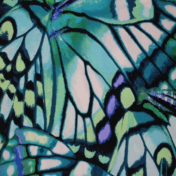 Peacock Blue with Kelly Green 58" Wide Printed 100% Polyester Moroccan Fabric-120GSM, Lightweight, Non-Stretched, Anti-Wrinkle & Breathable-Apparel, Dresses, Draperies, Headbands & DIY.