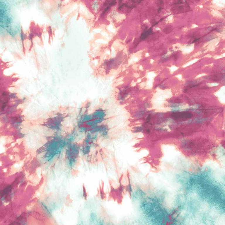 FREE SHIPPING!!! Raspberry Turquoise Tie Dye Pattern Printed on French  Terry Fabric, by the Yard 