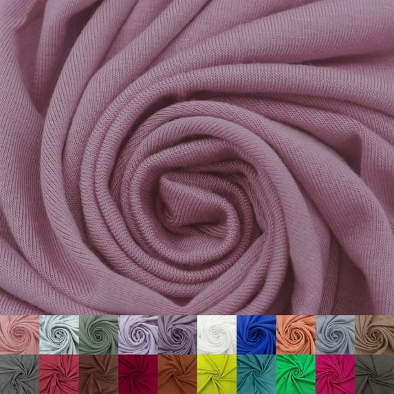 60" Wide Rayon Modal Spandex Jersey Knit Fabric by the Yard (225 GSM) - Medium Weight, 4-Way Stretch, Breathable - for T-Shirts, Leggings, Apparel & DIY Crafts- Rose Dusty