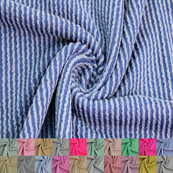 57" Wide Poly Rayon Spandex Rib Knit Fabric by the Yard - 240 GSM, Medium Weight, Soft & Breathable, 4-Way Stretch - Ideal for Clothing, Drapery, Tops & DIY- Royal