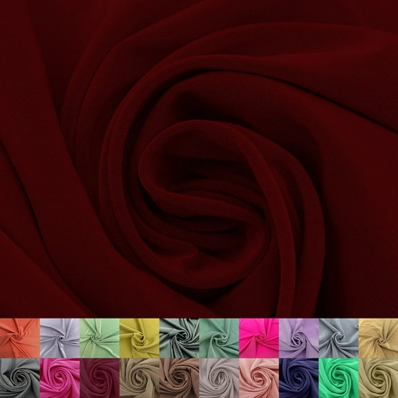 60" Solid Color Polyester Spandex Circular Knit Fabric - 200gsm by the Yard