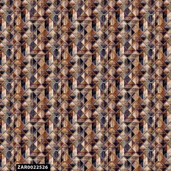 Stylish Fabric Seamless Geometric Pattern 100% Cotton Quilting Fabric for DIY Projects by 15 YARDS - (Rustic Brown, Tan, Navy and Camel) - PRINT FABRIC