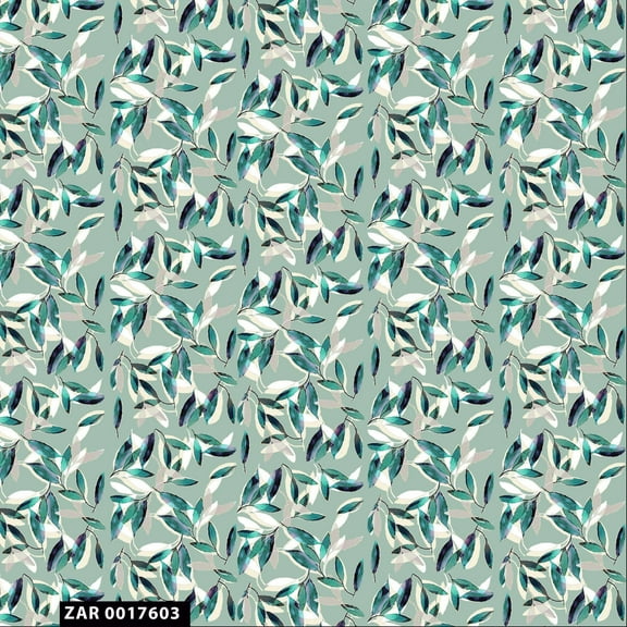 Stylish Fabric Seamless leaf Pattern 100% Cotton Quilting Fabric for DIY Projects by the Yard - (Sage, Turquoise, White and Taupe) - PRINT FABRIC
