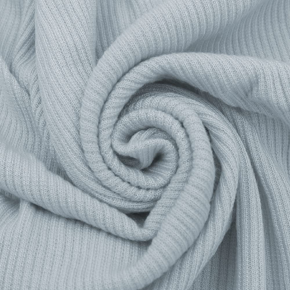 Stylish Fabric Silver 2x1 Rib Knit Stretch Fabric, DIY Projects by the ...