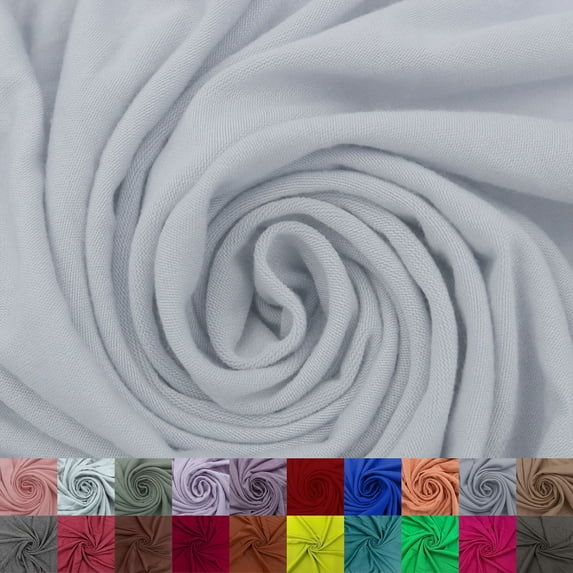 60" Wide Rayon Modal Spandex Jersey Knit Fabric by the Yard (225 GSM) - Medium Weight, 4-Way Stretch, Breathable - for T-Shirts, Leggings, Apparel & DIY Crafts- Silver