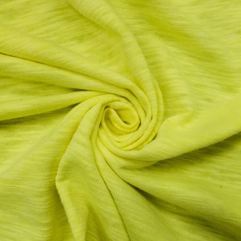 FREE SHIPPING!!! Slub Cotton Poly Spandex Jersey Knit Fabric by the Yard  (Lemon Neon), DIY Projects by the Yard Style-714 