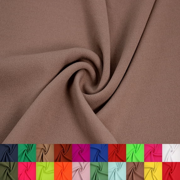 Stylish Fabric 59 In Scuba Crepe Techno Knit Solid Print Solid/Plain Sewing Fabric, By the Yard, Taupe.