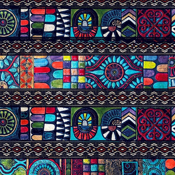 Stylish Fabric Cotton Quilting Fabric for DIY Projects, 44", Traditional Patterns, 1 Yard, Blue, Red, Green