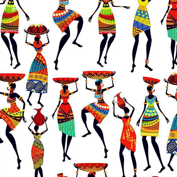 Stylish Fabric 44 in 100% Cotton Abstract Quilting Fabric, 1 Yard By the Yard, Yellow Blue Orange