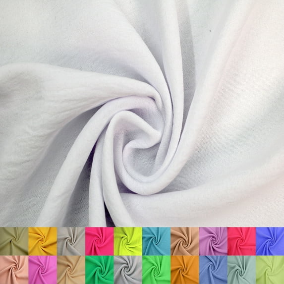 Stylish Fabric 59 in 100% Polyester Air Flow Solid Print Sewing and Craft Fabric, 10 Yard By the Yard, White