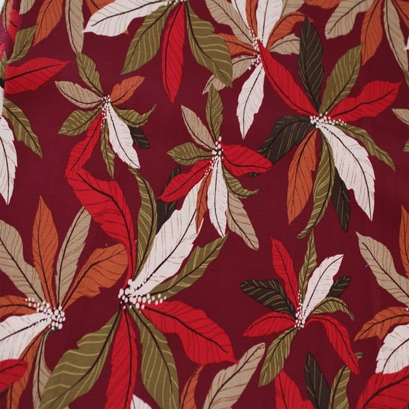 Wine Red 58" Wide Printed 100% Polyester Moroccan Fabric-120GSM, Lightweight, Non-Stretched, Anti-Wrinkle & Breathable-Apparel, Dresses, Draperies, Headbands & DIY.