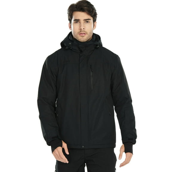 FREE SOLDIER Men's Waterproof Ski Jacket Fleece Lined Snow Coat Warm Winter Rain Jacket