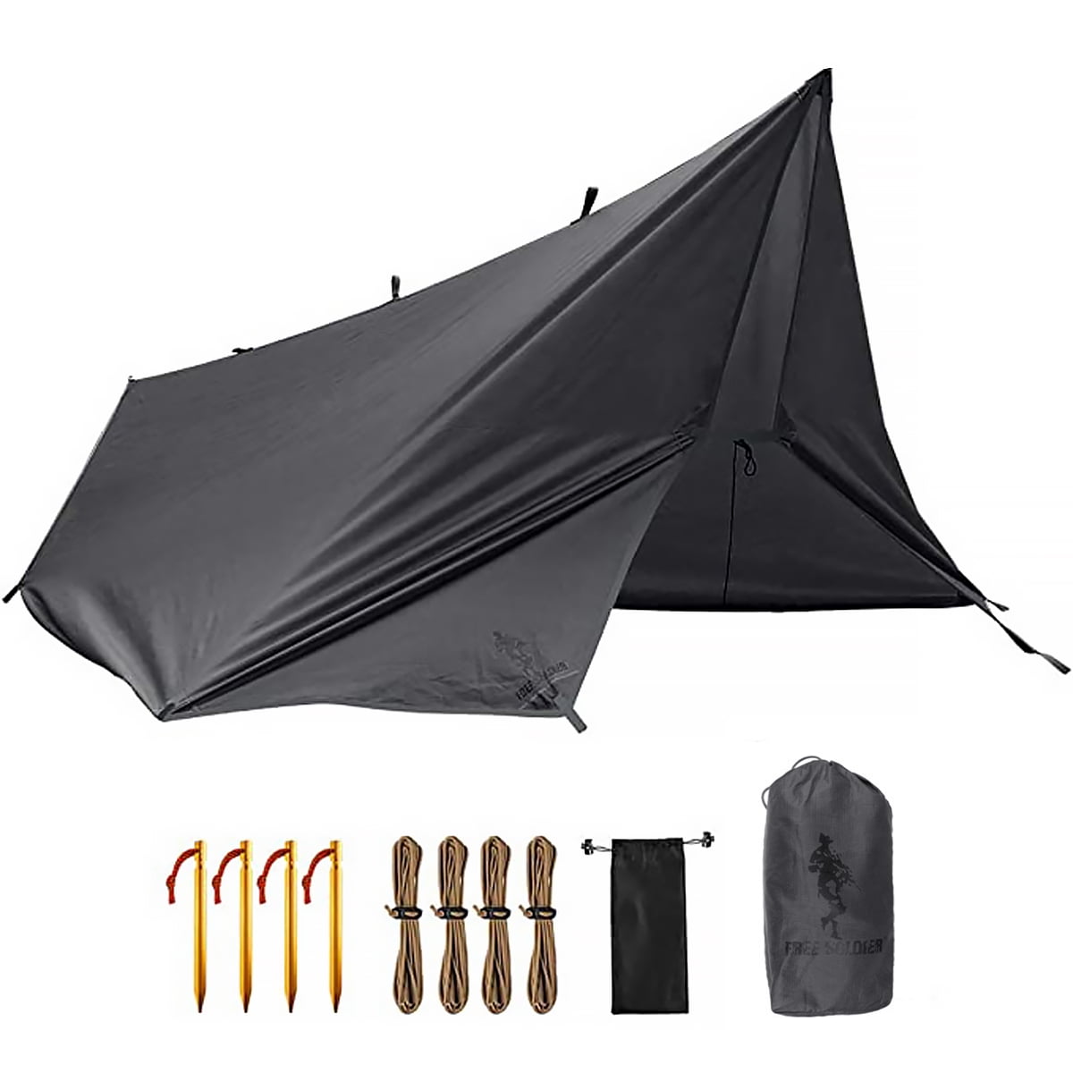【4点セット】TARP to TARP WANTKEY CAMP 8'x8' Oilskin Tarp (optional Reinforced Center Loop) - Etsy