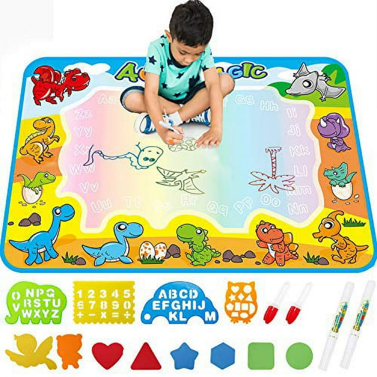 Lterfear Water Doodle Mat 35 X 23 Inches Extra Large Water Aqua Coloring  Mat, Drawing Doodling Mat Educational Toy Gifts for Kids Toddlers Boys  Girls