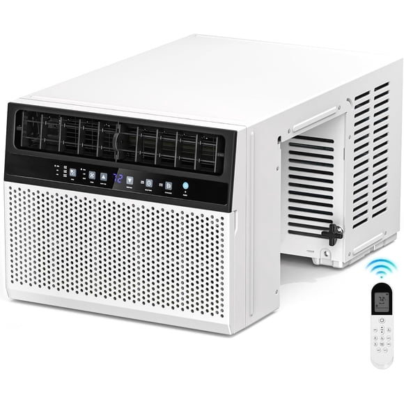 FREE VILLAGE 10,000 BTU U-Shaped Window Air Conditioner Unit Cools up to 450 Sq.Ft.with 6 Modes 24H Timer,Ultra Quiet Window AC Units with Full Window View,Energy Saving,Easy to Install,Black