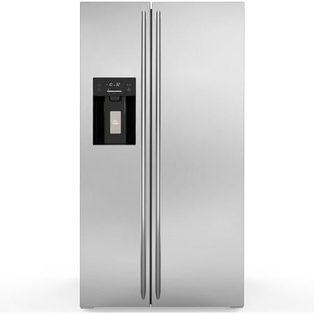 FREE VILLAGE 21 Cu.ft Large Refrigerator Fridge with Freezer,36" French Doors Refrigerator with Water Dispensor and Ice Maker Machine for the Kitchen Home Office,Auto Defrost - Stainless Steel
