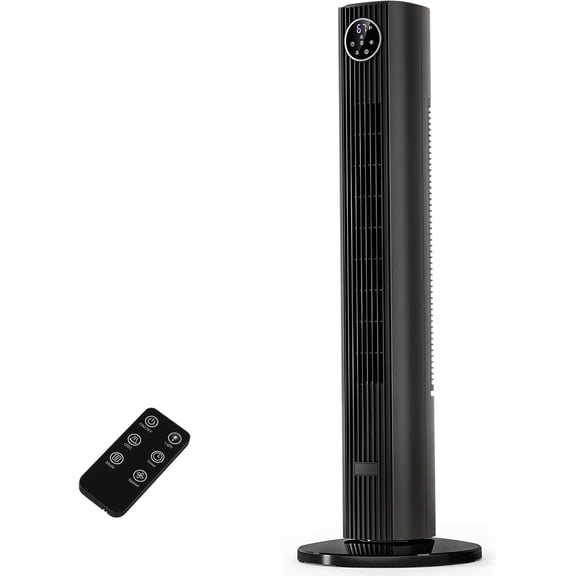 FREE VILLAGE 36 inch Tower Fan Portable Floor Fans,85°Oscillating Fan Quiet Cooling 12H Timer Remote Control Standing Bladeless Electric 3 Wind Speeds 4 Modes Bedroom Drom Office,Gray